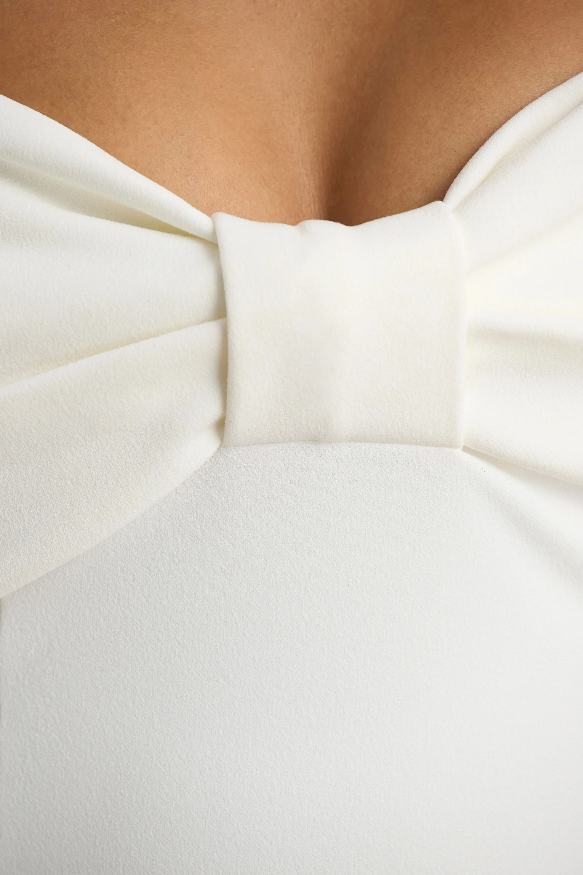 Bayshore | White Bow Bardot Midi Dress - Image 6